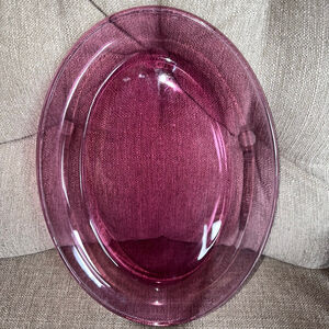 VTG Corning Visions 14 x 10 Oval Serving Platter Cranberry Oven Broiler Safe USA